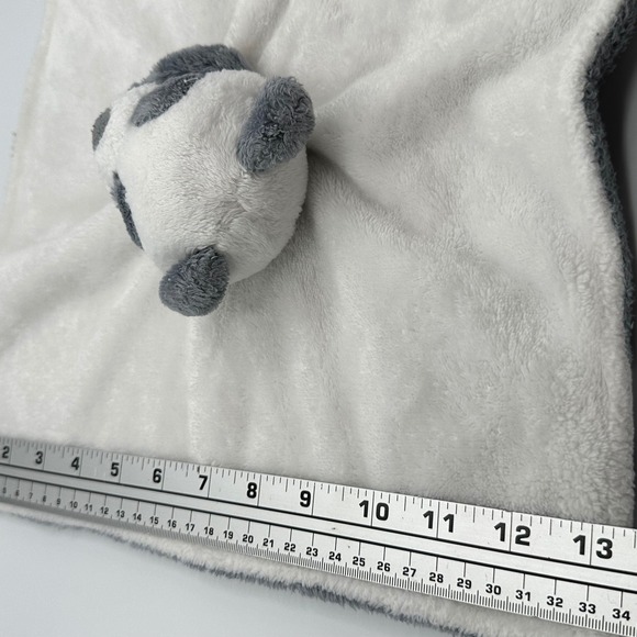Carter's Panda Bear Security Blanket Kids Unisex White Grey Plush Lovey 13x13 - Picture 6 of 8